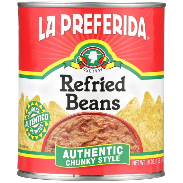 La Preferida Authentic Chunky Style Refried Beans, 30 oz, Can