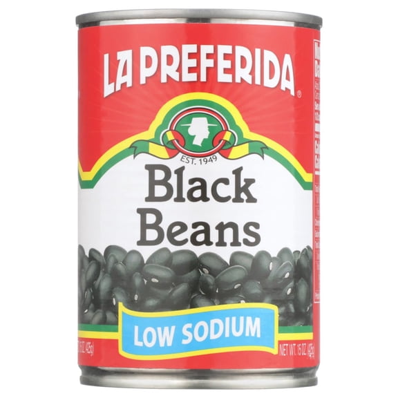 La Preferida - Bean Black Low Sodium - 15 Oz, Case of 12