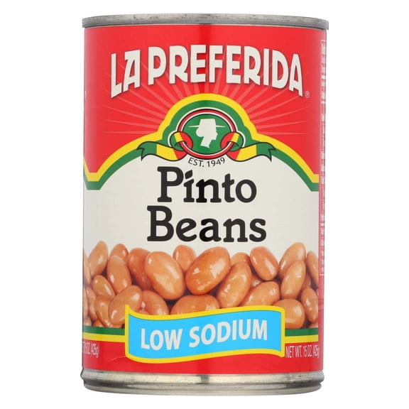 La Preferida - Bean Pinto Low Sodium - 15 Oz, Case of 12