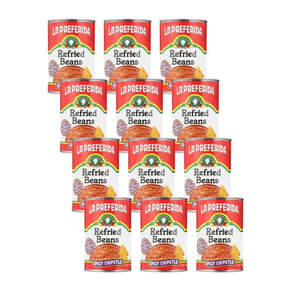La Preferida - Bean Refried Chipotle - 16 Oz, Case of 12