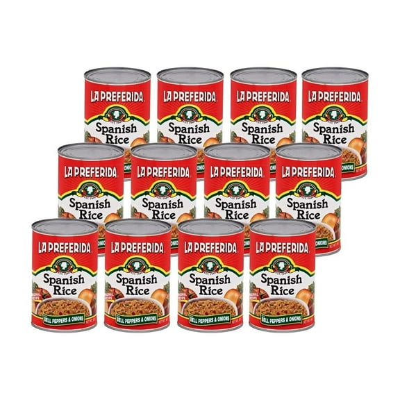 La Preferida Canned Spanish Rice - KKS1&nbsp;Quick & Easy, Robust Sauce of Tomatoes, Bell Pepper and Onion. Vegan, Natural ingredients, 15 oz (Pack of 12)