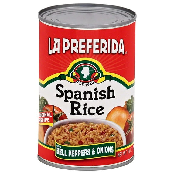 La Preferida Canned Spanish Rice - Quick & Easy, Robust Sauce of Tomatoes, Bell Pepper and Onion. Vegan, Natural ingredients, 15 oz (Pack of 24)