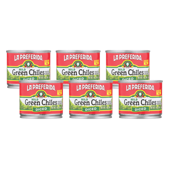 La Preferida Diced Green Chiles, Mild 7 OZ (Pack of 6)