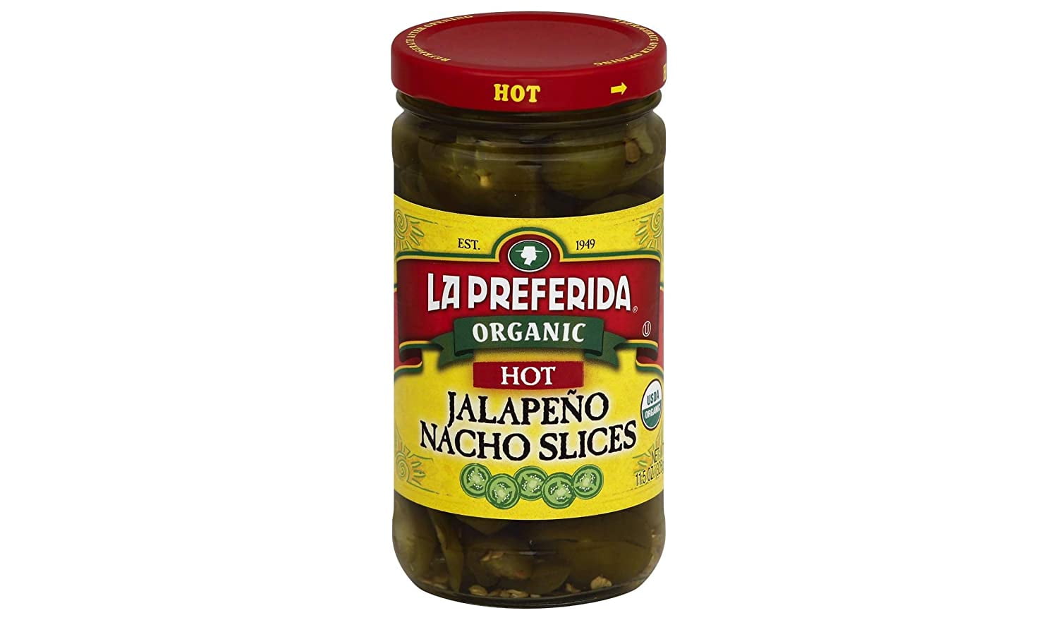 La Preferida Organic Jalapeno Nacho Slices, Hot, 11.5 Ounce (Pack of 12)