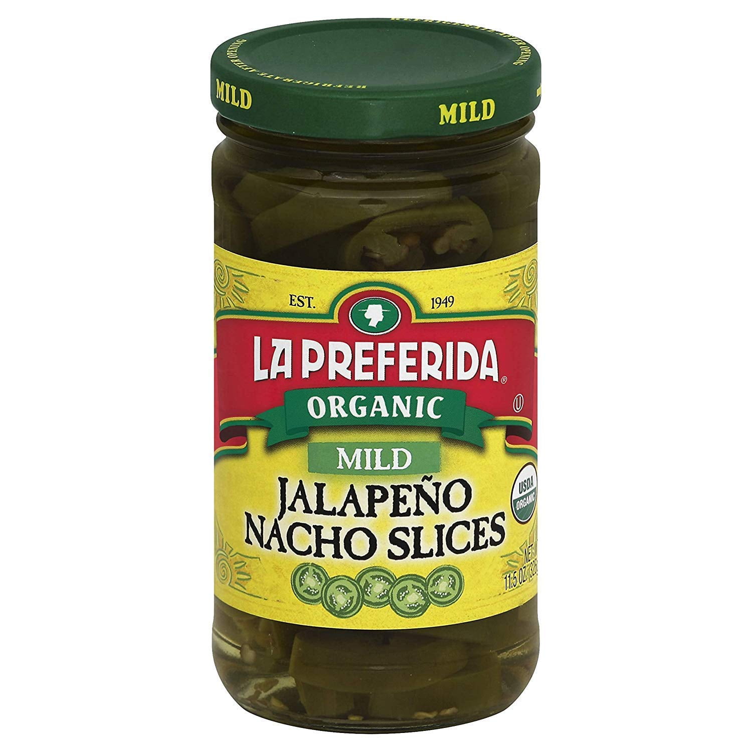 La Preferida Organic Jalapeno Nacho Slices, Mild, 11.5 Ounce (Pack of 12)