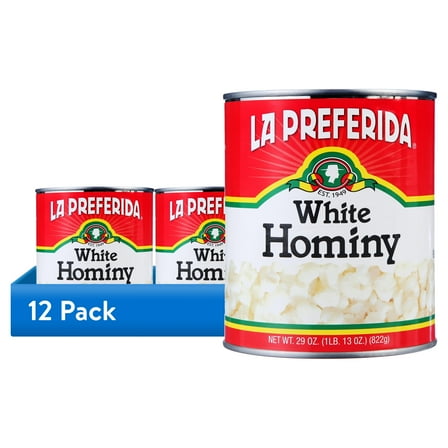 (12 pack) La Preferida White Hominy, 29 oz, Can