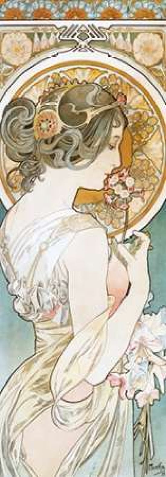 La Primevere Canvas Art - Alphonse Mucha (10 x 20)