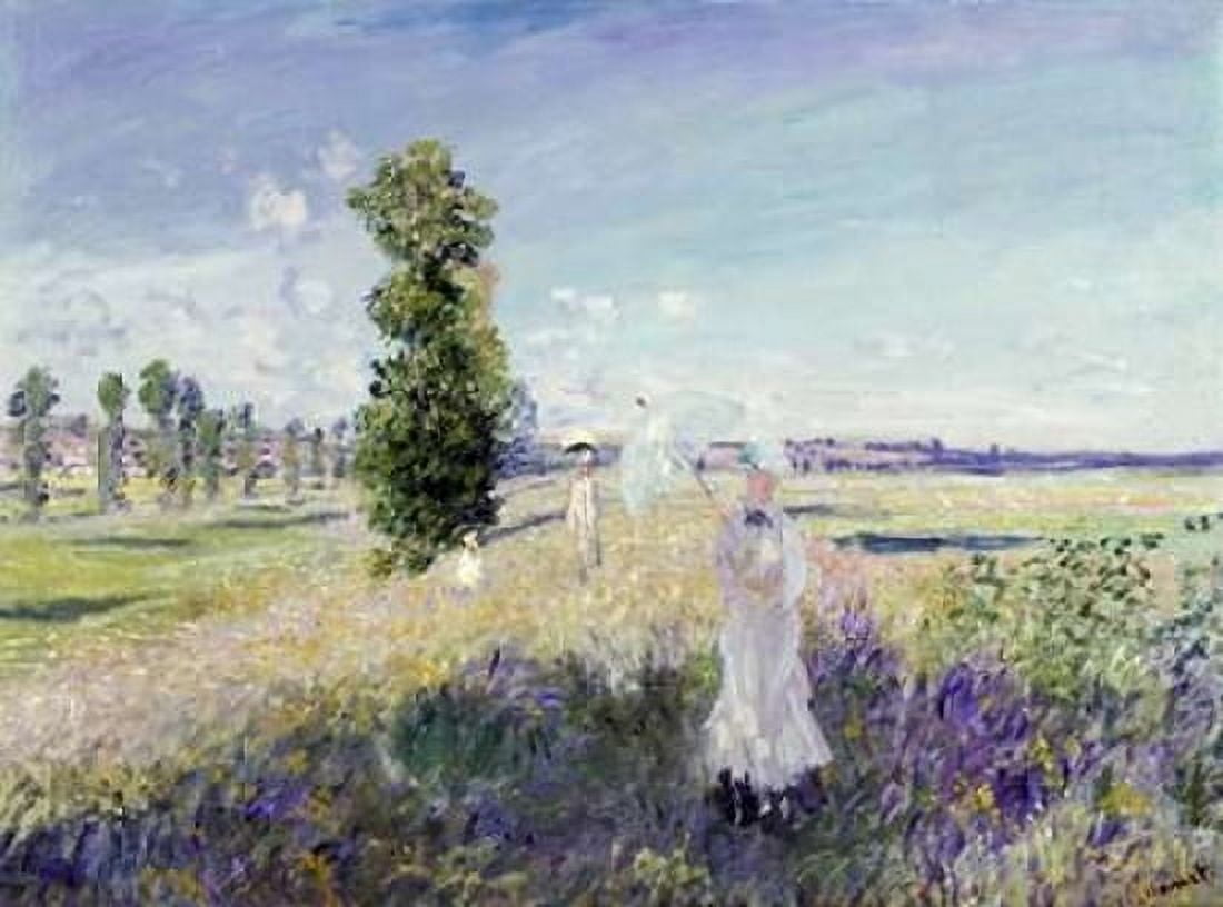 La Promenade - Argenteuil 1875 Canvas Art - Claude Monet (18 x 24)