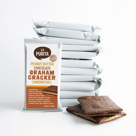 La Purita Nut Butter Filled Sandwich Cookies, Chocolate Peanut Butter, Vegan, Gluten-Free, 12 Count