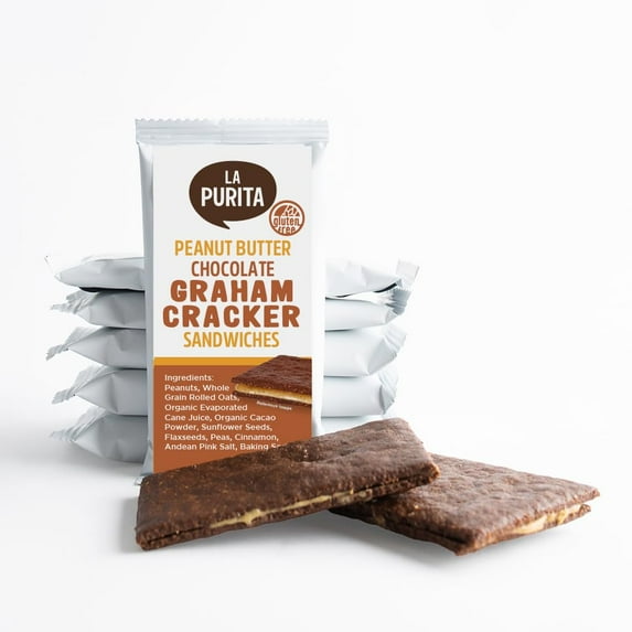 La Purita Nut Butter Filled Sandwich Cookies, Chocolate Peanut Butter, Vegan, Gluten-Free, 6 Count