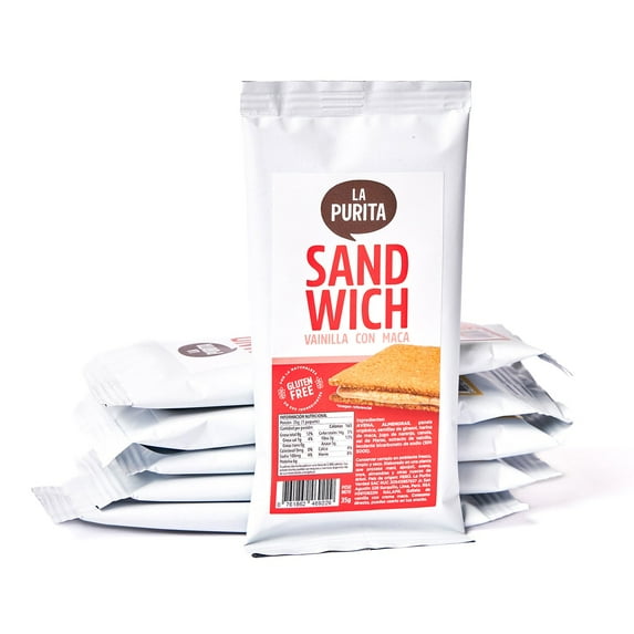 La Purita Nut Butter Filled Sandwich Cookies, Vanilla & Maca Cream, Gluten-Free, 6 Count