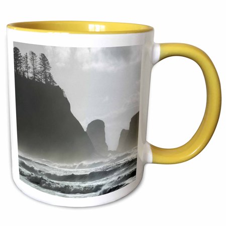3drose, La Push, Wa. Pacific Ocean Waves and Sea Stacks, Olympic Np., 11oz Two-tone Yellow Mug