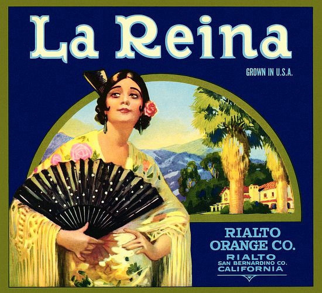 La Reina California label Canvas Art - (24 x 36)