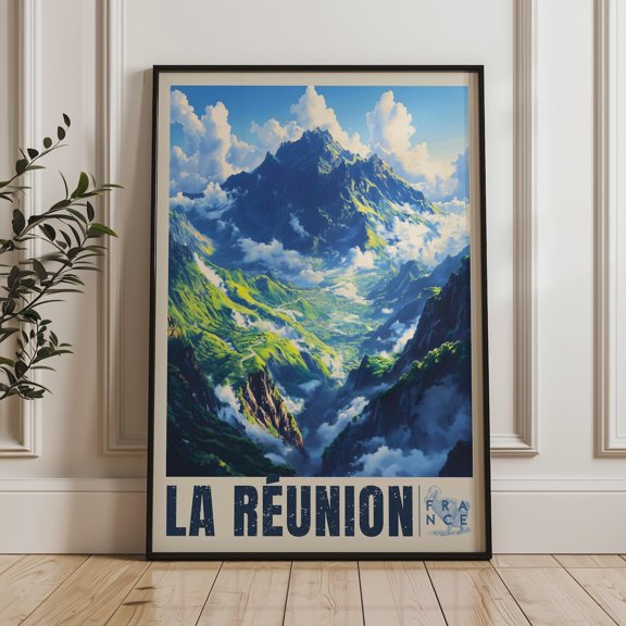 La Reunion France Travel Mountain Landscape Wall Art