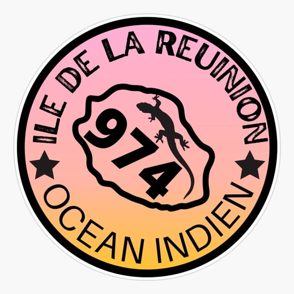La Reunion Island Lizard Design Sticker