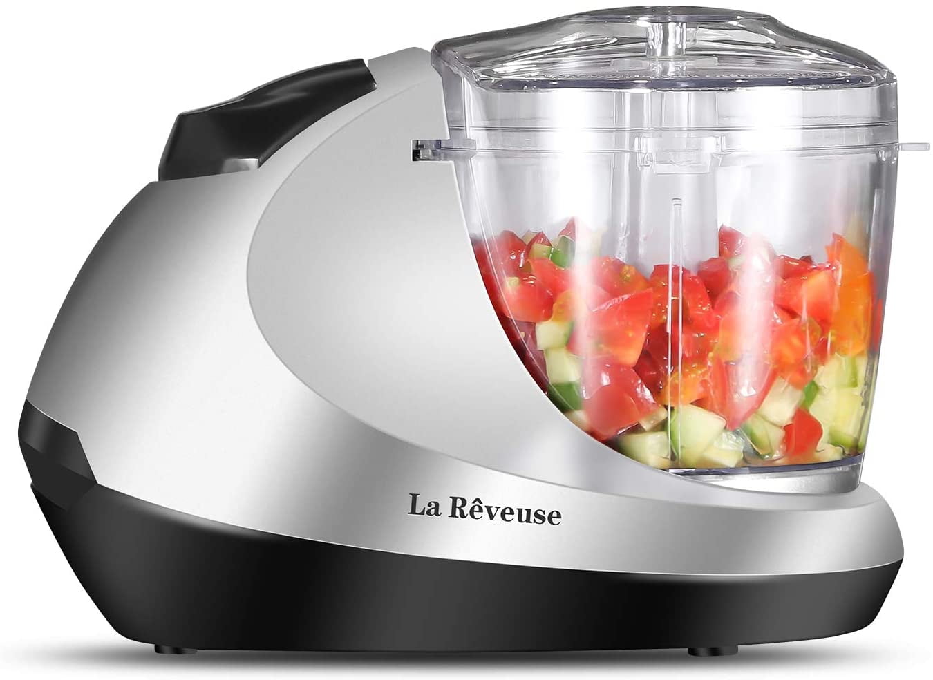 La Reveuse Electric Mini Food Chopper with 1.3-Cup Prep Bowl Silver