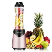 La Reveuse Smoothies Blender Personal Size 300 Watts with 18 oz BPA-Free Portable Travel Sports Bottle (Pink)