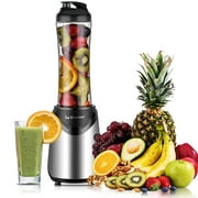 La Reveuse Smoothies Blender Personal Size 300 Watts with 18 oz BPA-Free Portable Travel Sports Bottle (Silver)