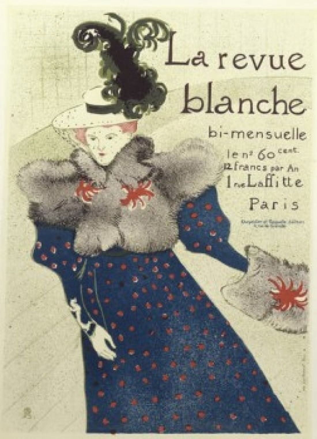 La Revue Blanche Henri de Toulouse-Lautrec (1864-1901French) Lithograph Canvas Art - Henri de Toulouse-Lautrec (24 x 36)