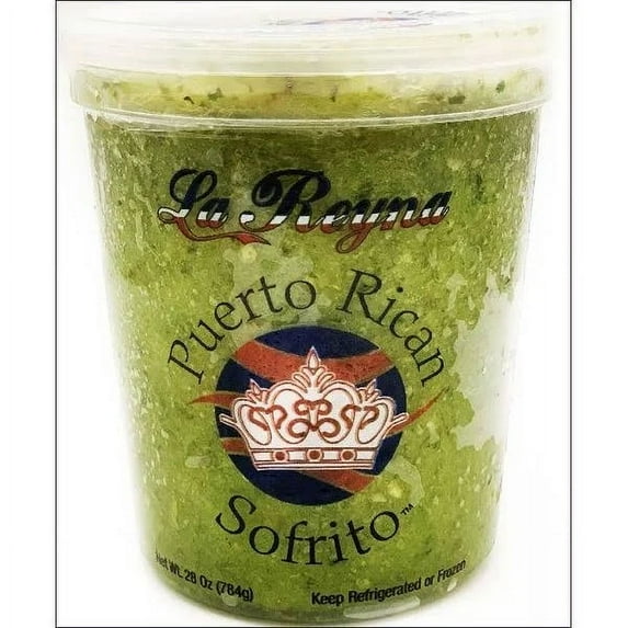 La Reyna 100% All Natural 28oz Sofrito. Made from Fresh Ingredients. Preservative Free.