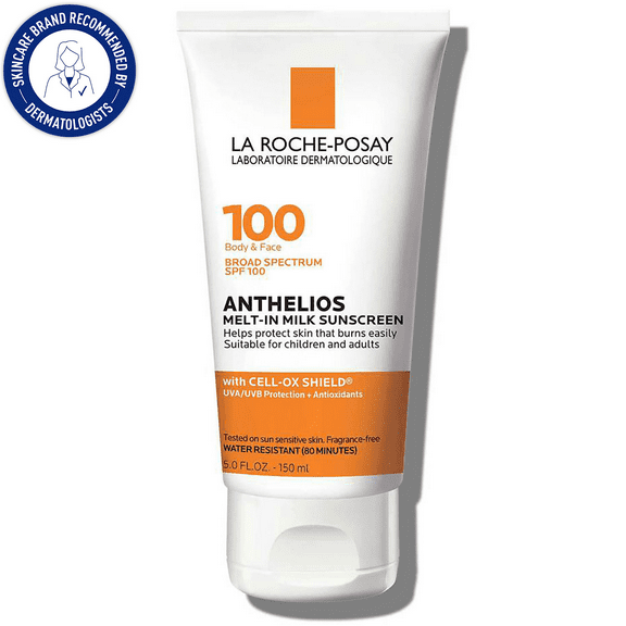 La Roche-Posay Anthelios Melt-In Milk Sunscreen for Face and Body SPF 100, 5.0 fl oz