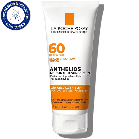La Roche-Posay Anthelios Melt-In Milk Sunscreen for Face and Body SPF 60, 3.0 fl oz