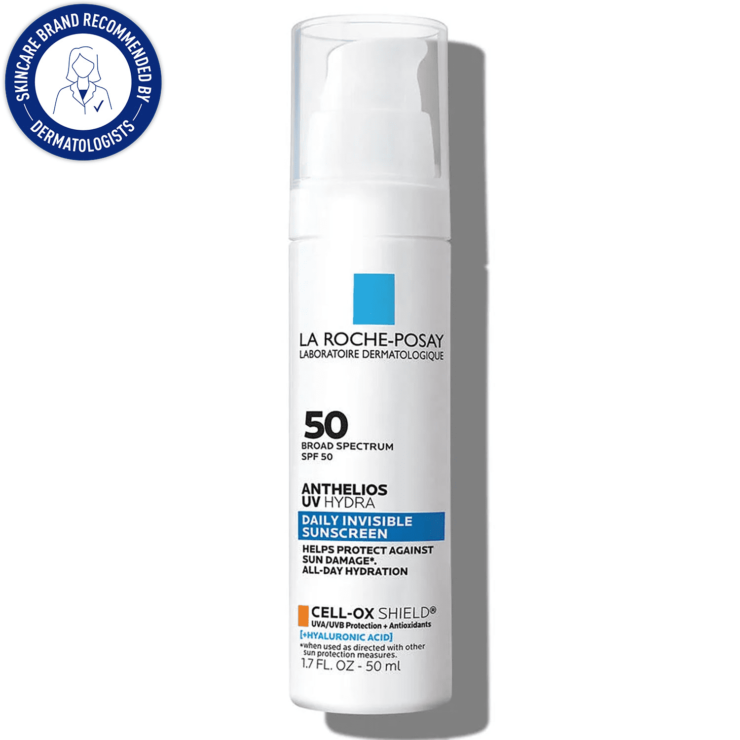 La Roche-Posay Anthelios UV Hydra Hydrating Sunscreen Face Sunscreen SPF 50 with Hyaluronic Acid, 1.7 fl oz