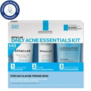 La Roche-Posay Effaclar Acne Daily Essentials Kit with Salicylic Acid Face Wash, Toner and Moisturizer