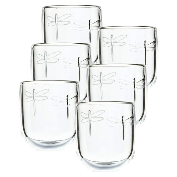 La Rochere Dragonfly Glass Set of 6 Drinking Glasses For Any Occasion Dishwasher Safe Glassware Sets Glass Perfect For A Dinner Party Glass Set (10 oz)