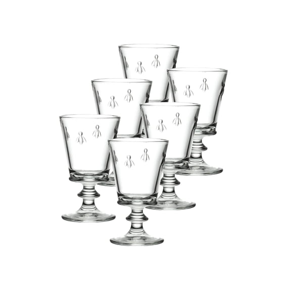 La Rochere Napoleon Bee Stemmed Wine Glass Set of 6  Vintage Wine Glasses  La Rochere Bee Glassware Sets 12 oz