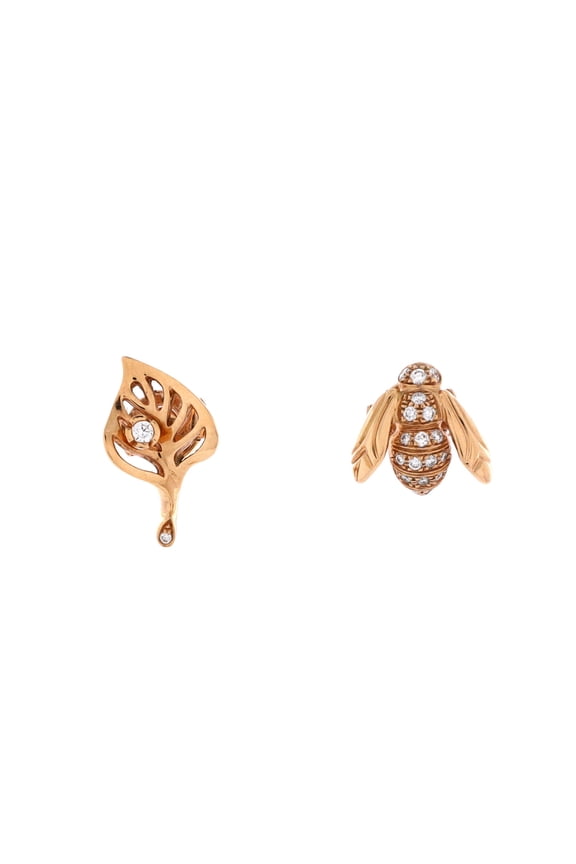 La Rose Dior Pre Catelan Earrings 18K Rose Gold with Diamonds By Rebag