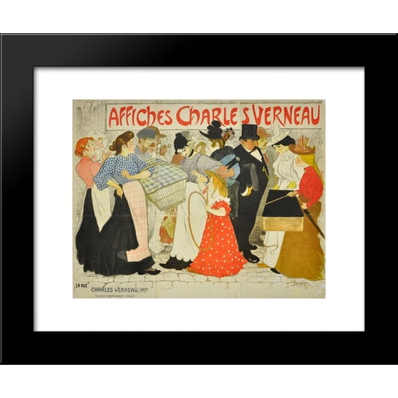 La Rue 20x24 Framed Art Print by Theophile Steinlen