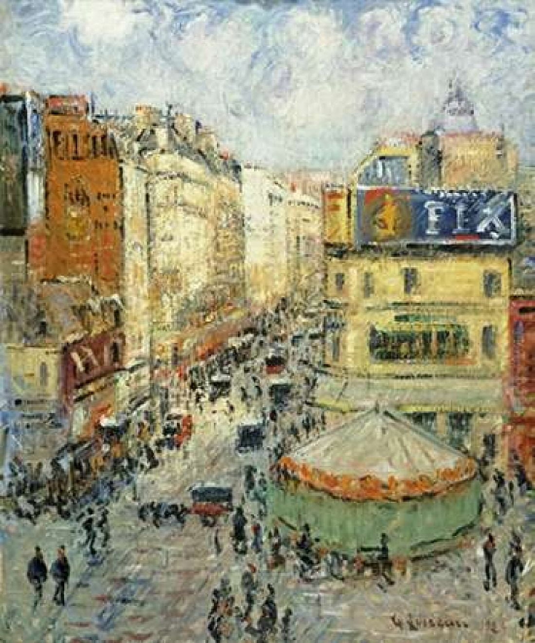 La Rue De Clignancourt Canvas Art - Gustave Loiseau (20 x 24)