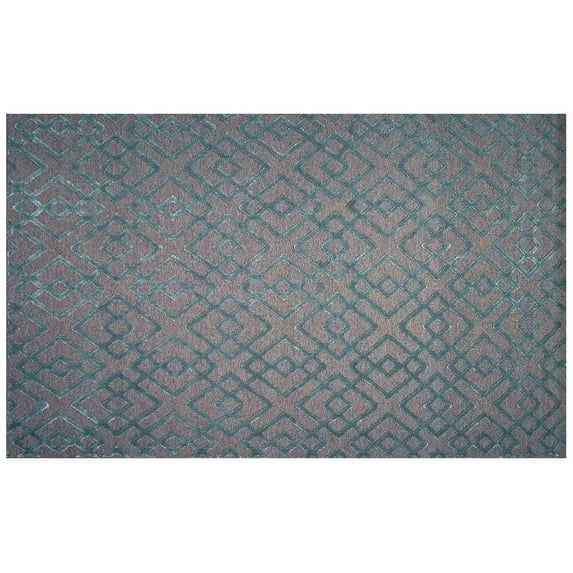 La Rugs Alora Area Rug 823-50 Dark Teal / Charcoal Angled Diamonds 8' x 11' Rectangle