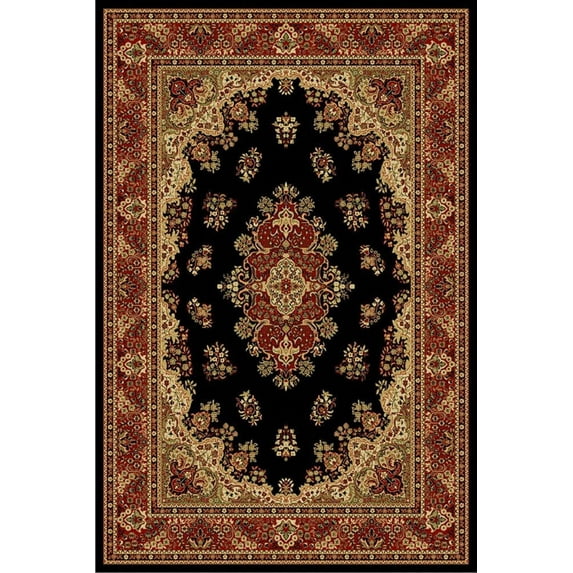 La Rugs Cosmos Area Rug 1296/94 Red Bordered Flowers