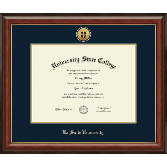 La Salle University Diploma Frame, Document Size 16" x 12"