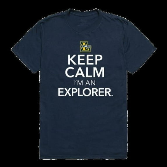 La Salle University Explorers Keep Calm T-Shirt, Navy - Large