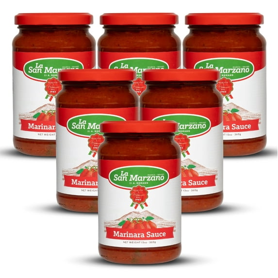 La San Marzano Marinara Pasta Sauce Made In Italy 13 oz Jar Mediterranean Diet (Pack of 6)
