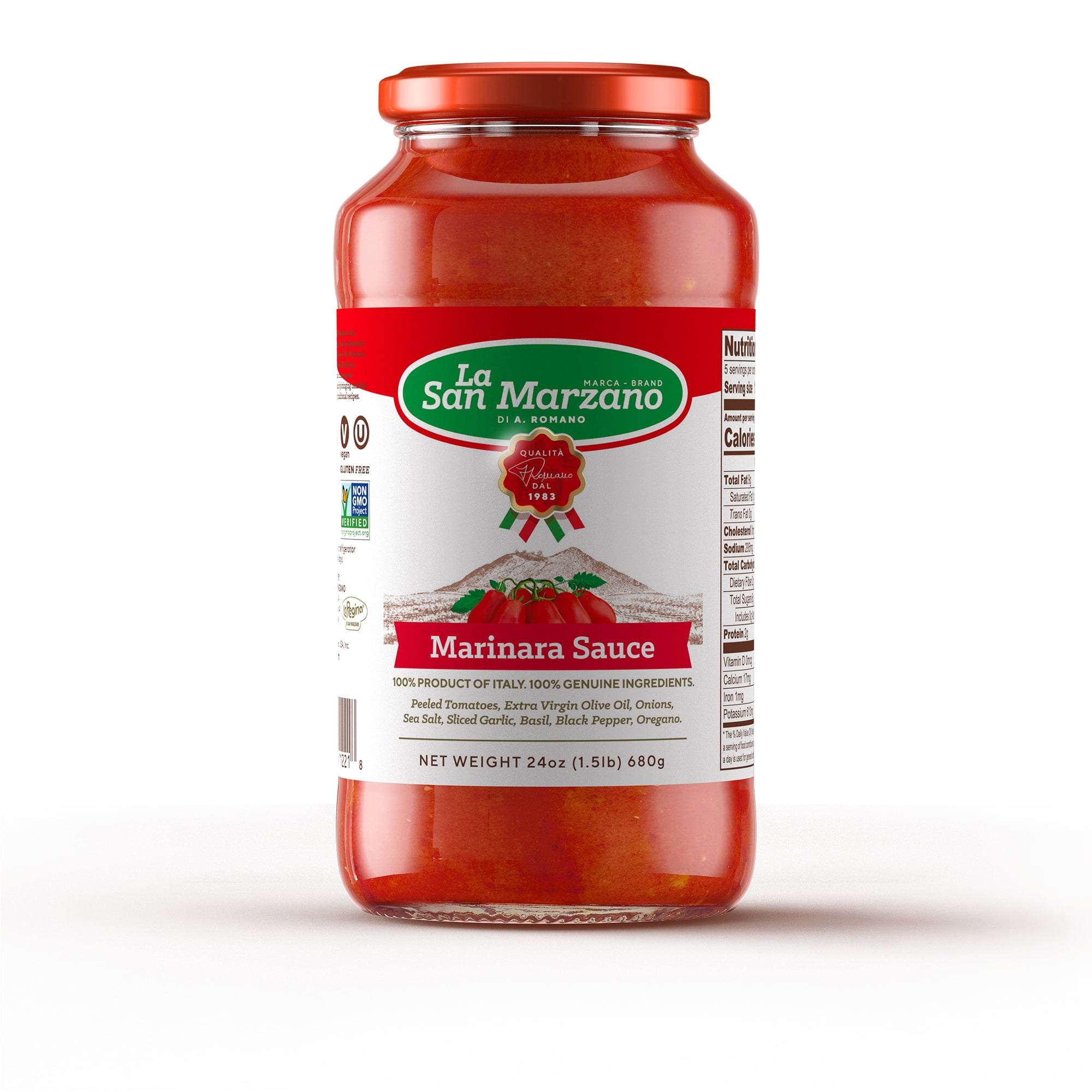 La San Marzano Marinara Pasta Sauce Made In Italy 24 oz Jar Mediterran Diet (Pack of 1)