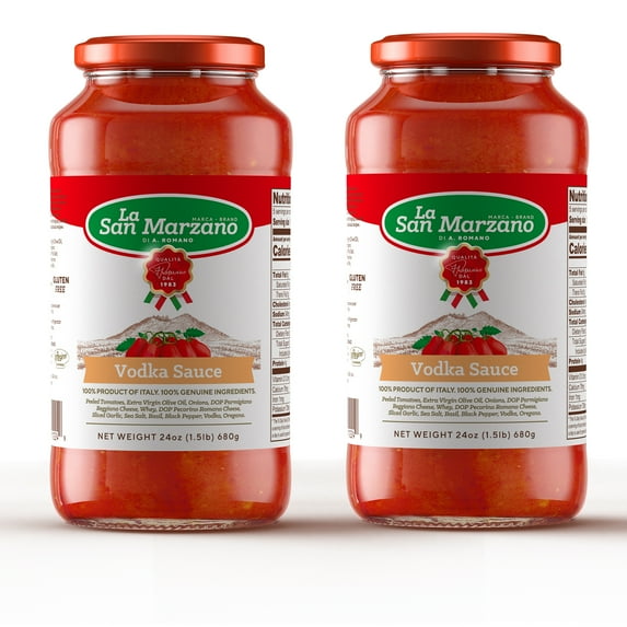 La San Marzano Vodka Pasta Sauce Made In Italy 24 oz Jar Gluten Free (Pack of 2)