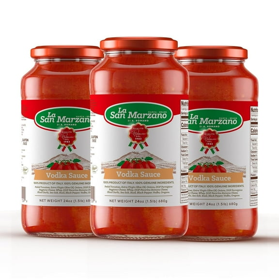 La San Marzano Vodka Pasta Sauce Made In Italy 24 oz Jar Gluten Free (Pack of 3)