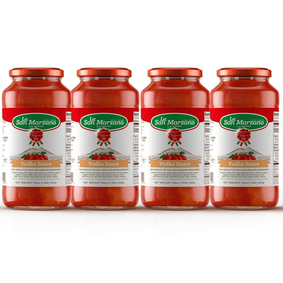 La San Marzano Vodka Pasta Sauce Made In Italy 24 oz Jar Gluten Free (Pack of 4)