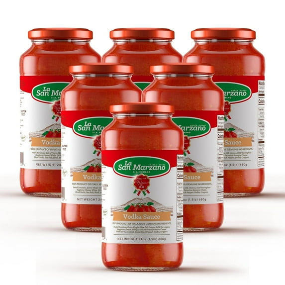 La San Marzano Vodka Pasta Sauce Made In Italy 24 oz Jar Gluten Free (Pack of 6)