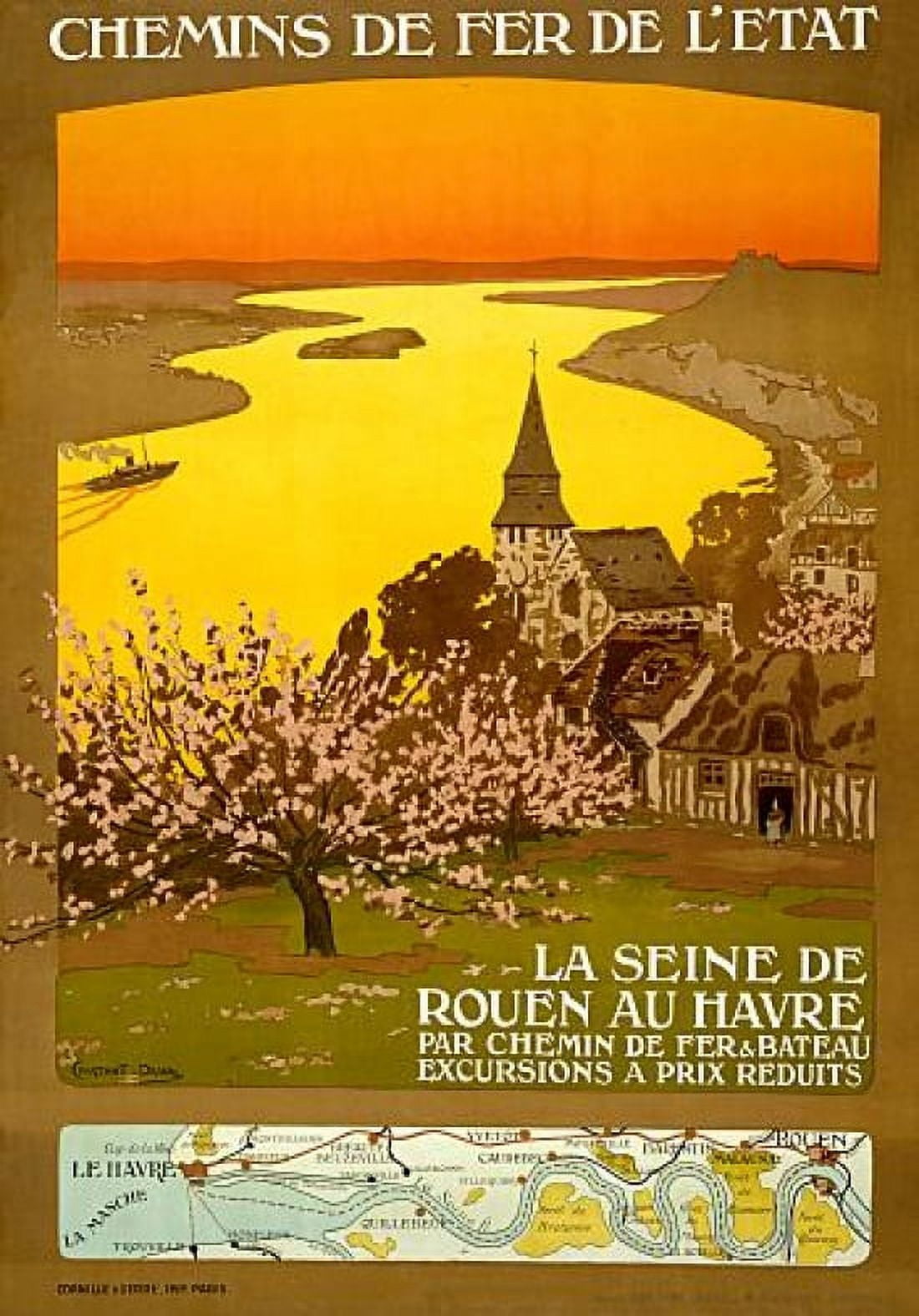 La Seine De Rouen Au Havre French Travel Canvas Art - (24 x 36)