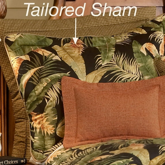La Selva Tropical Flanged Sham Black Tailored Sham King