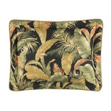 La Selva Tropical Flanged Sham Black Tailored Sham Standard