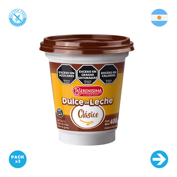 La Serenisima - Dulce de Leche Classic - 400gr - 14.1oz - Pack 3 Units
