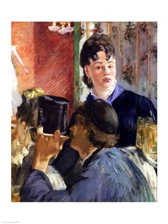 La Serveuse de Bocks Canvas Art - Edouard Manet (24 x 36)