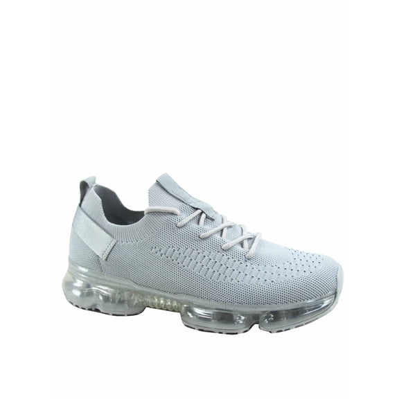 La Sheelah Casual Breathable Elastic Mesh Lace Up Sneaker, Flat, Grey, 8