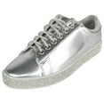 thumbnail image 1 of La Sheelah Shoes Women Flat Fashion Wedding Sneakers Crystals Rhinestone Blingy Wedding Lace Up SCOUT-24 Silver 7.5, 1 of 4